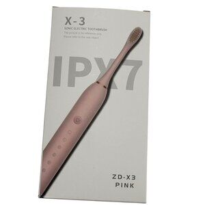 X-3 Sonic Electric Toothbrush IPX7 Waterproof Pink Rechargeable